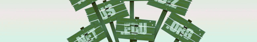 panneaux avec extensions de nom de domaine