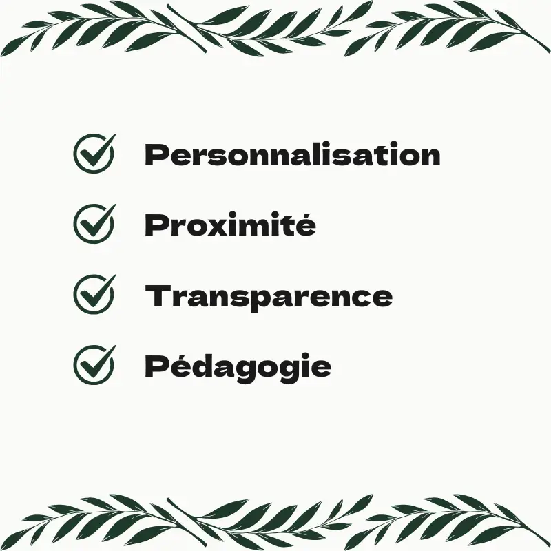 exemples valeur ajoutée : personnalisation, proximité, transparence, pédagogie